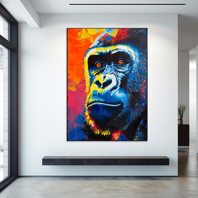 Tableau Gorille Multicolore
