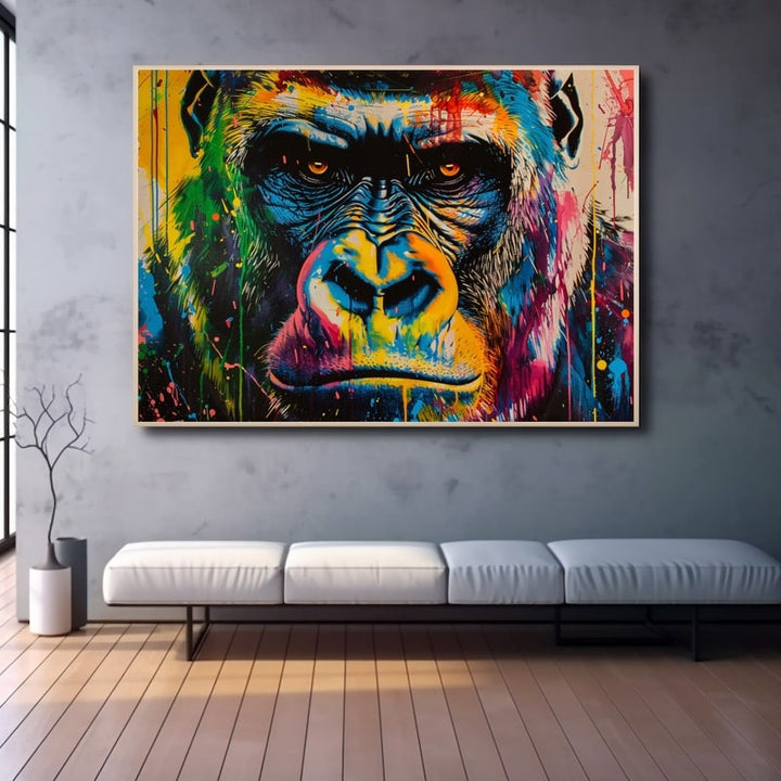 Tableau Gorille Pop Art, art mural décoration nature