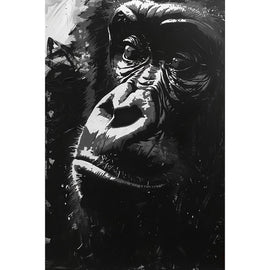 Tableau Gorille Noir et Blanc, art mural décoration nature