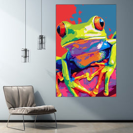 Tableau Grenouille Pop Art, art mural décoration nature
