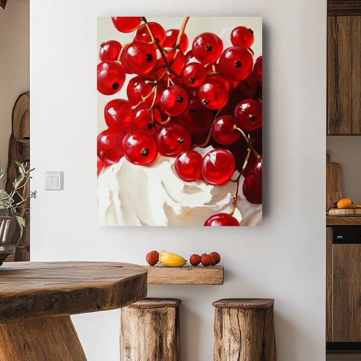 Tableau Groseilles, art mural décoration nature