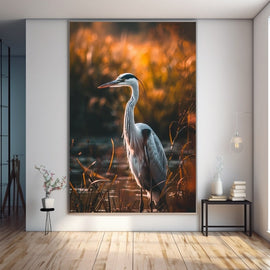 Tableau Grue, art mural décoration nature