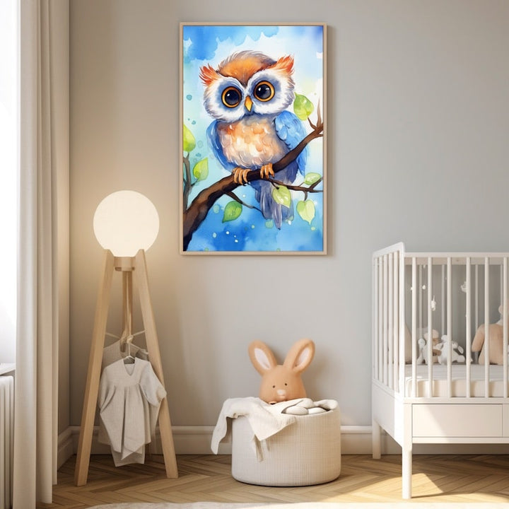 Tableau Hibou Bébé, art mural décoration nature
