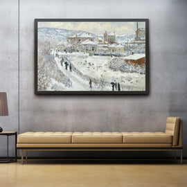 Tableau Hiver Monet, art mural décoration nature