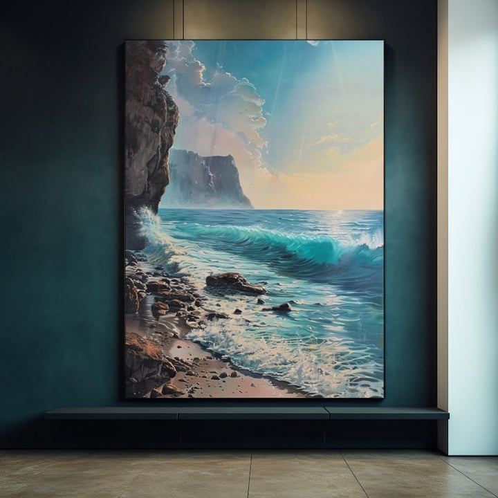Tableau Huile Mer, art mural décoration nature