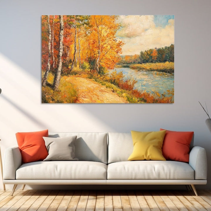 Tableau Impressionniste Automne, art mural décoration nature