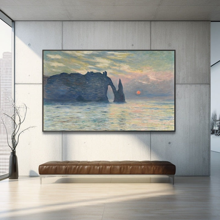 Tableau Impressionniste Coucher de Soleil, art mural décoration nature