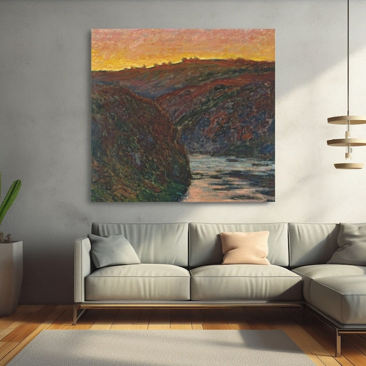Tableau Impressionniste Soleil Couchant, art mural décoration nature