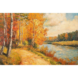 Tableau Impressionniste Automne, art mural décoration nature