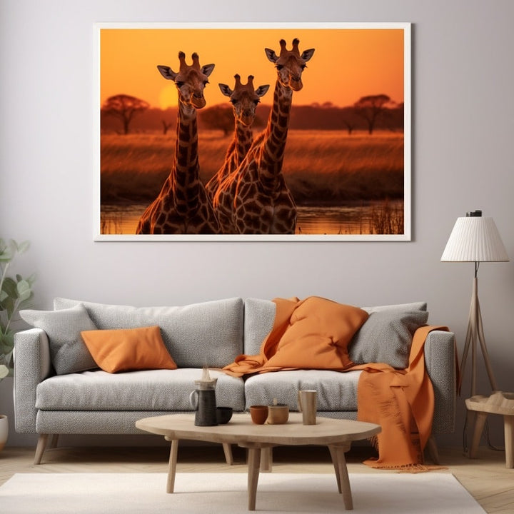 Tableau Imprimé Girafe, art mural décoration nature