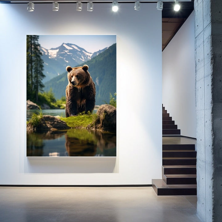 Tableau Imprimé Ours, art mural décoration nature