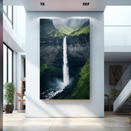 Tableau Imprimé Vertical Cascade, art mural décoration nature