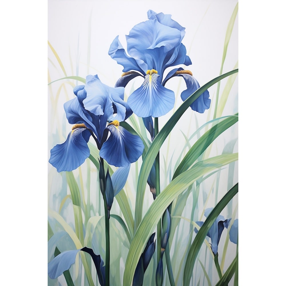 Tableau Iris Fleur Bleue