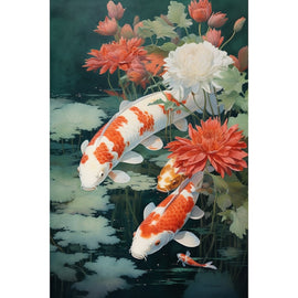 Tableau Poisson Japonais, art mural décoration nature