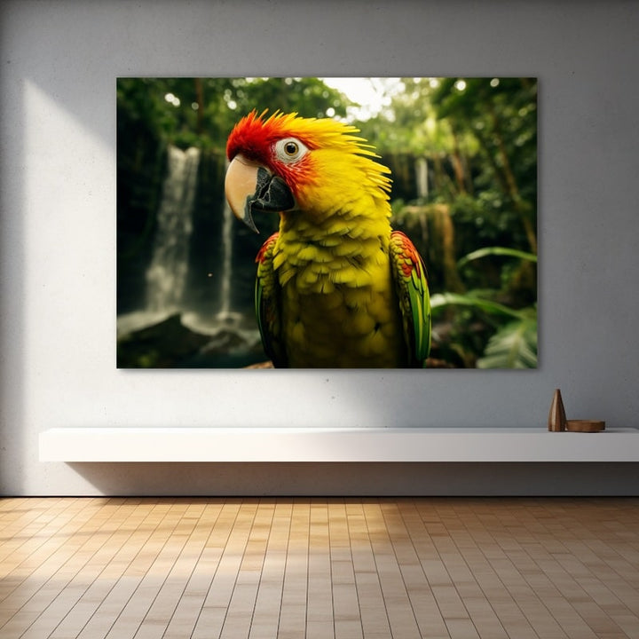 Tableau Jungle Perroquet, art mural décoration nature