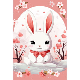 Tableau Lapin Kawaii, art mural décoration nature