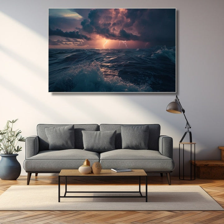 Tableau Mer et Ciel d'Orage, art mural décoration nature