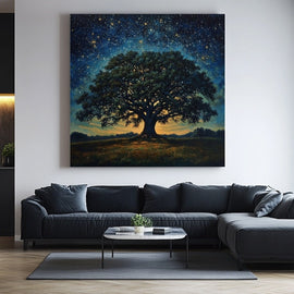 Tableau Chêne sous les Étoiles, art mural décoration nature