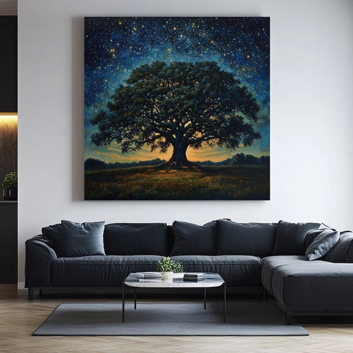 Tableau Chêne sous les Étoiles, art mural décoration nature