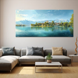 Tableau Lac Annecy, art mural décoration nature