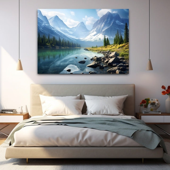 Tableau Lac de Montagne, art mural décoration nature