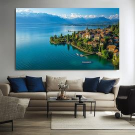 Tableau Lac Leman, art mural décoration nature