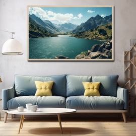 Tableau Lac Turquoise en Altitude, art mural décoration nature