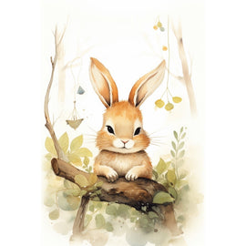 Tableau Lapin Déco Bébé, art mural décoration nature