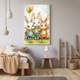 Tableau Lapin Chambre Enfant, art mural décoration nature