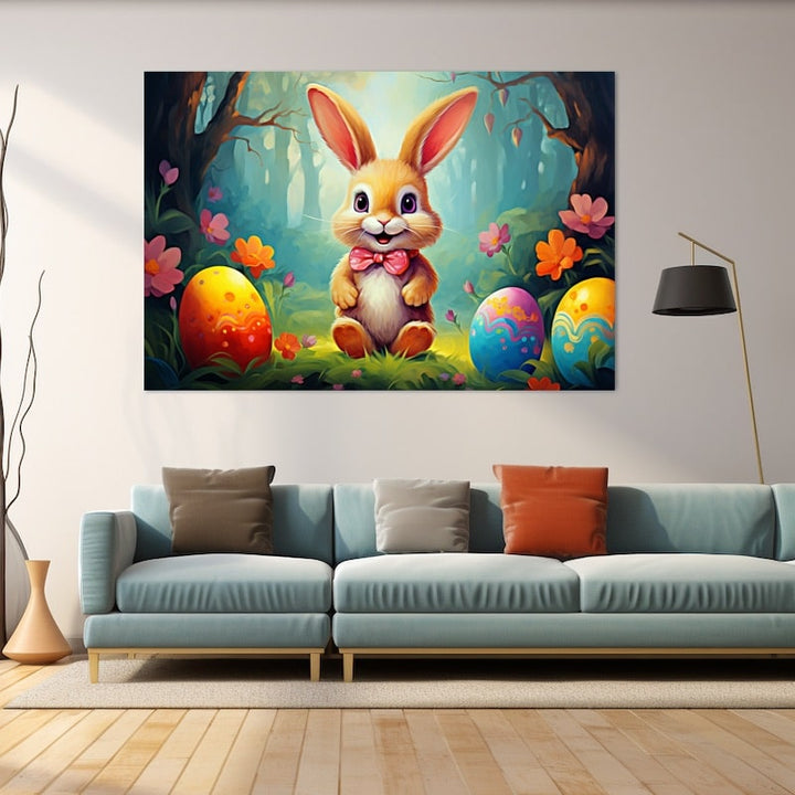 Tableau Lapin de Pâques, art mural décoration nature