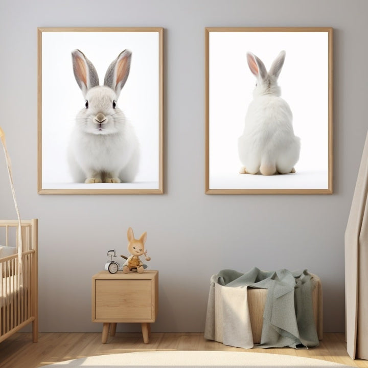 Tableau Lapin Devant Derrière, art mural décoration nature