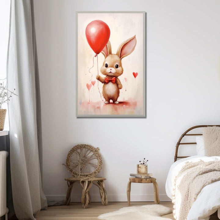 Tableau Lapin Fille, art mural décoration nature