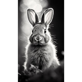 Tableau Duo de Lapins en Noir et Blanc, art mural décoration nature