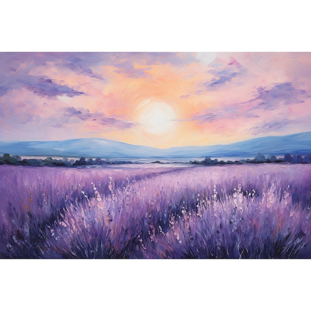 Tableau Abstrait Lavande, art mural décoration nature
