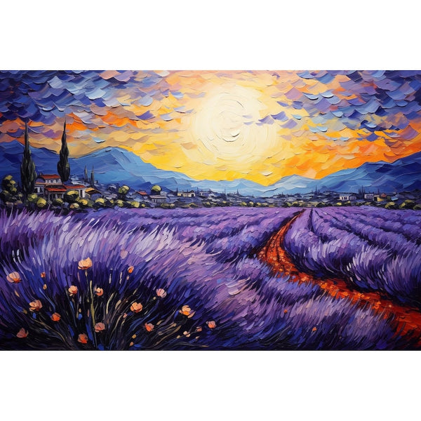 Tableau Lavande Van Gogh, art mural décoration nature