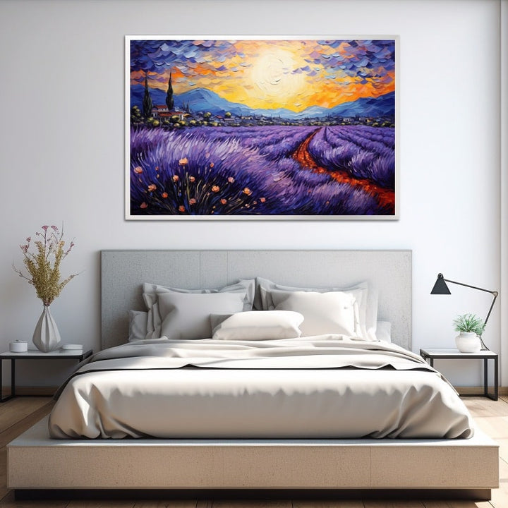 Tableau Lavande Van Gogh, art mural décoration nature