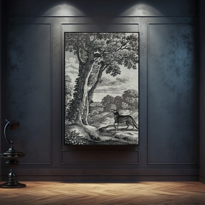 Tableau le Corbeau et le Renard, art mural décoration nature
