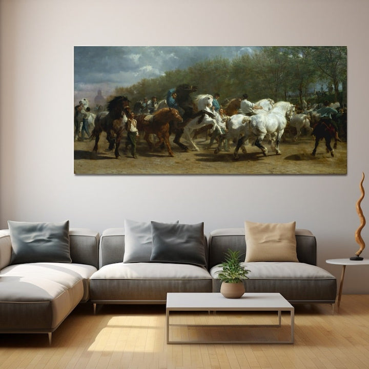 Tableau le Marché Aux Chevaux, art mural décoration nature