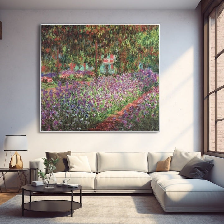 Tableau les Iris de Monet, art mural décoration nature