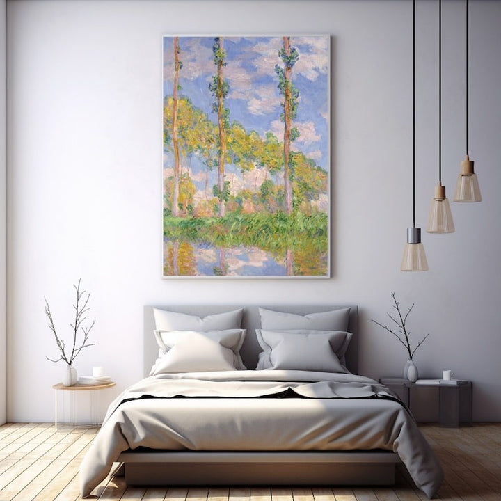 Tableau les Peupliers, art mural décoration nature