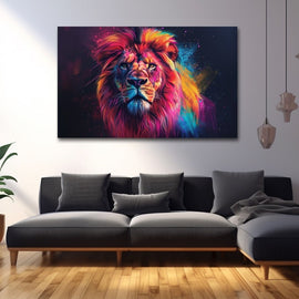 Tableau Lion Couleur, art mural décoration nature