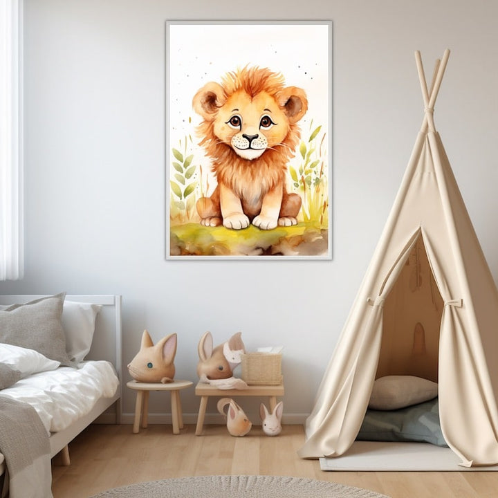 Tableau Lion Enfant, art mural décoration nature