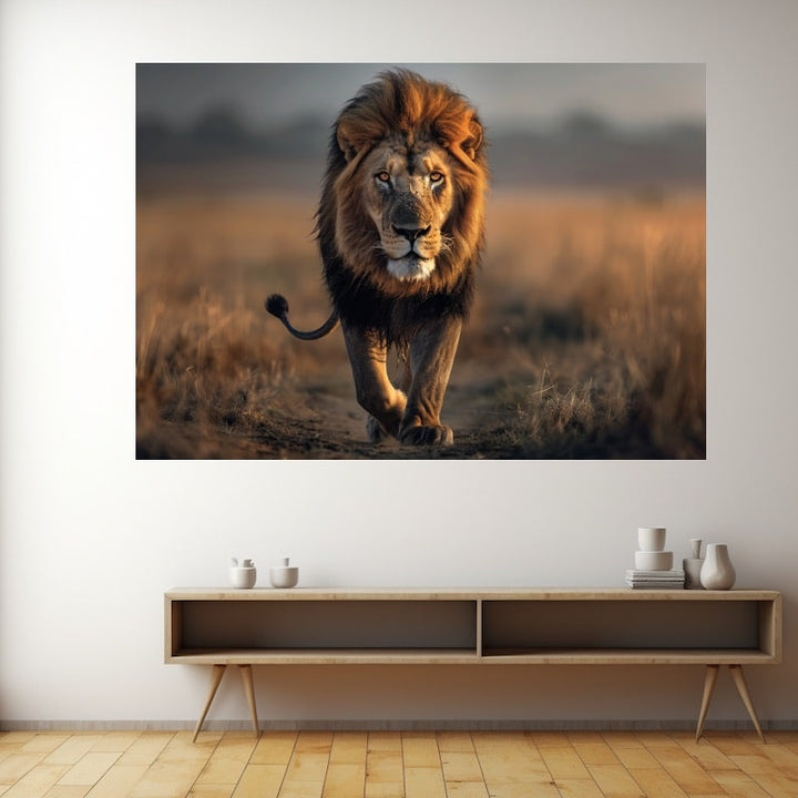 Tableau Lion Grand Format, art mural décoration nature