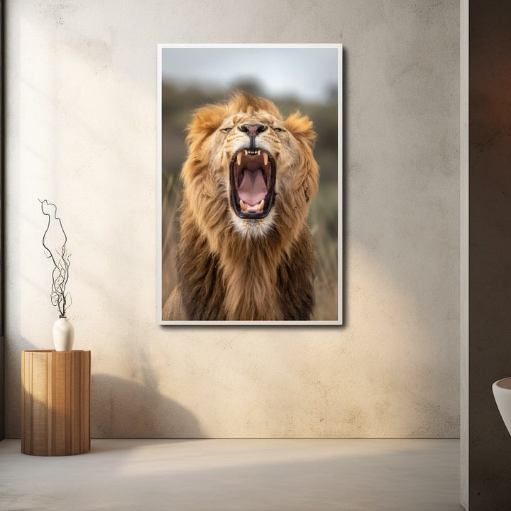 Tableau Lion qui Rugit, art mural décoration nature