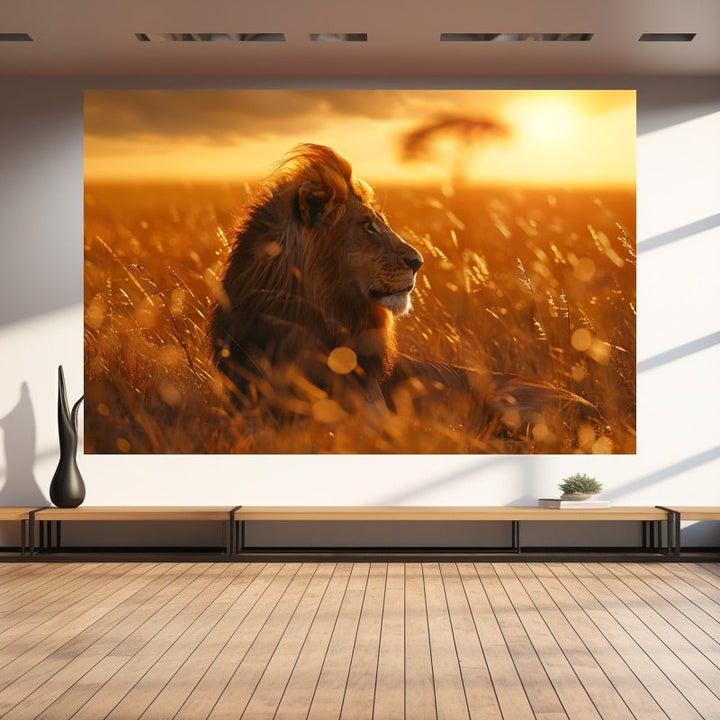 Tableau Lion XXL, art mural décoration nature