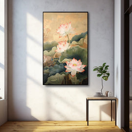 Tableau Lotus Zen, art mural décoration nature