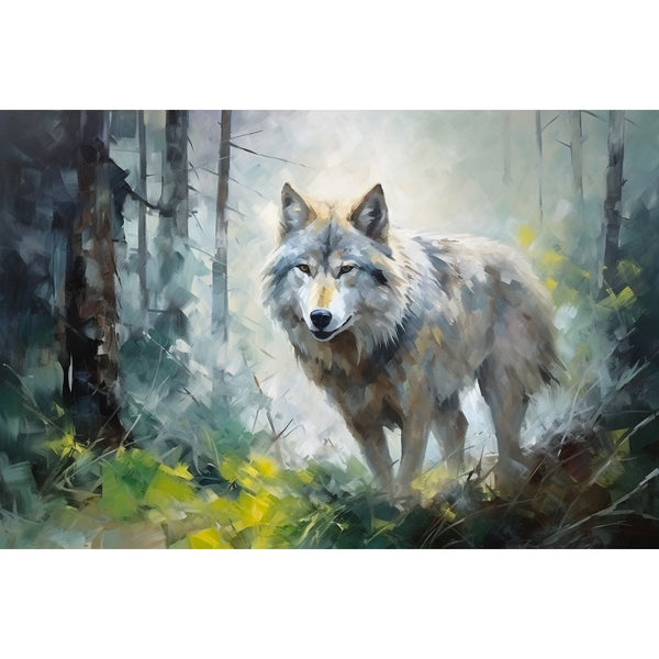 Tableau Loup Abstrait, art mural décoration nature