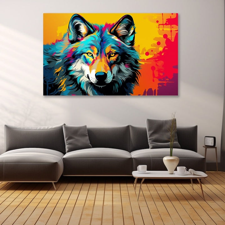 Tableau Loup Design, art mural décoration nature