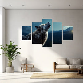 Tableau Loup en Plusieurs Parties, art mural décoration nature