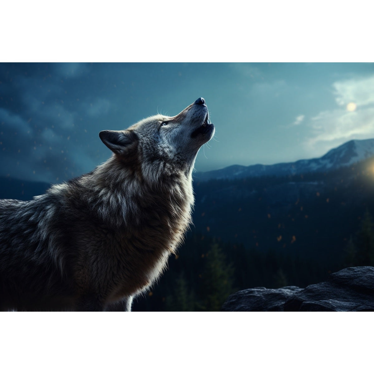 Tableau Loup en Plusieurs Parties, art mural décoration nature